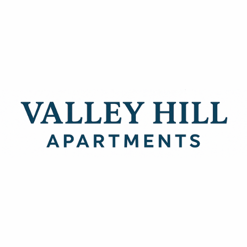 A logo for a company called Valley Hill Apartments.